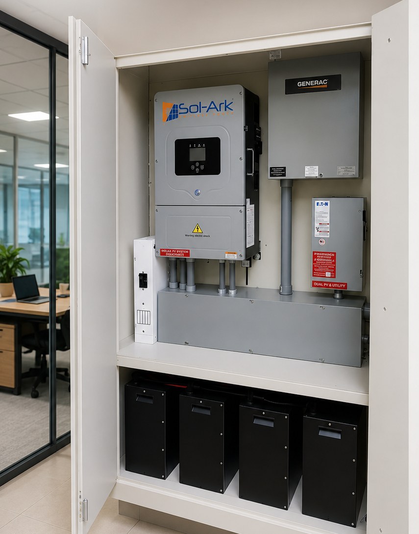 Primorex solar and battery backup installation cabinet